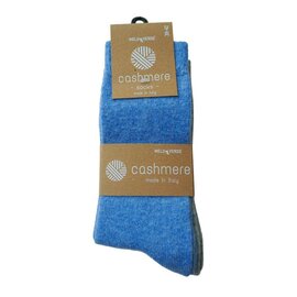 GREVEL SOCKS 2 PAAR KASJMIER WINTERSOKKEN IN LICHTBLAUW/LICHTGRIJS (MAAT 39/42)