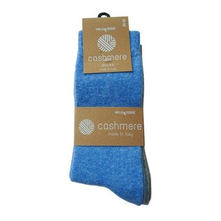 GREVEL SOCKS 2 PAAR KASJMIER WINTERSOKKEN IN LICHTBLAUW/LICHTGRIJS (MAAT 35/38)