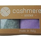 GREVEL SOCKS GIFT BOX: 2 PAIRE CHAUSSETTES D'HIVER CACHEMIRE, LILA/GRIS CLAIR (35/38)