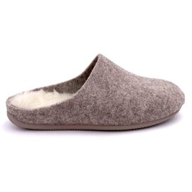 FELLHOF LAMBSKIN PANTOUFLES  EN LAINE, OUVERTES, NATURELLE (TAILLE 37)