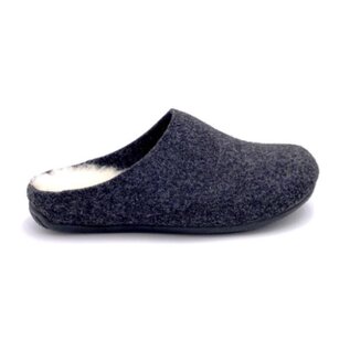FELLHOF LAMBSKIN PANTOFFELS  WOL OPEN ANTRACIET (MAAT 40)