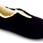FELLHOF LAMBSKIN PANTOUFLES EN LAINE WALKERS AUBERGINE (TAILLE 37)