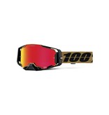 100% 100% Armega Crossbril Glory Zwart / Gold (Lens: Hiper Spiegel Rood)
