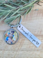 Drive Safe I Love You sleutelhanger met foto