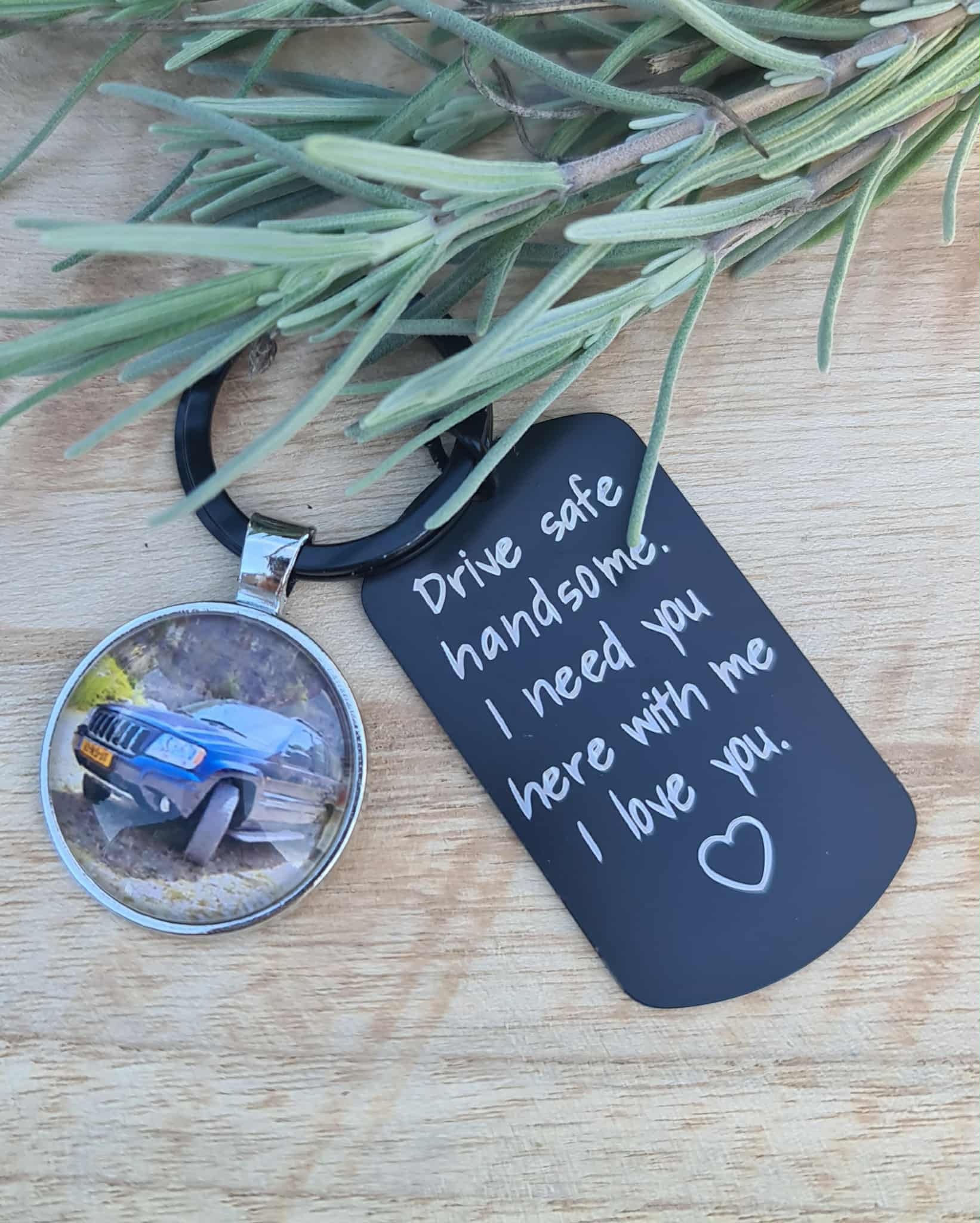 Drive Safe Handsome sleutelhanger met foto