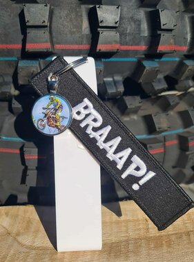 Braaap sleutelhanger zwart met foto