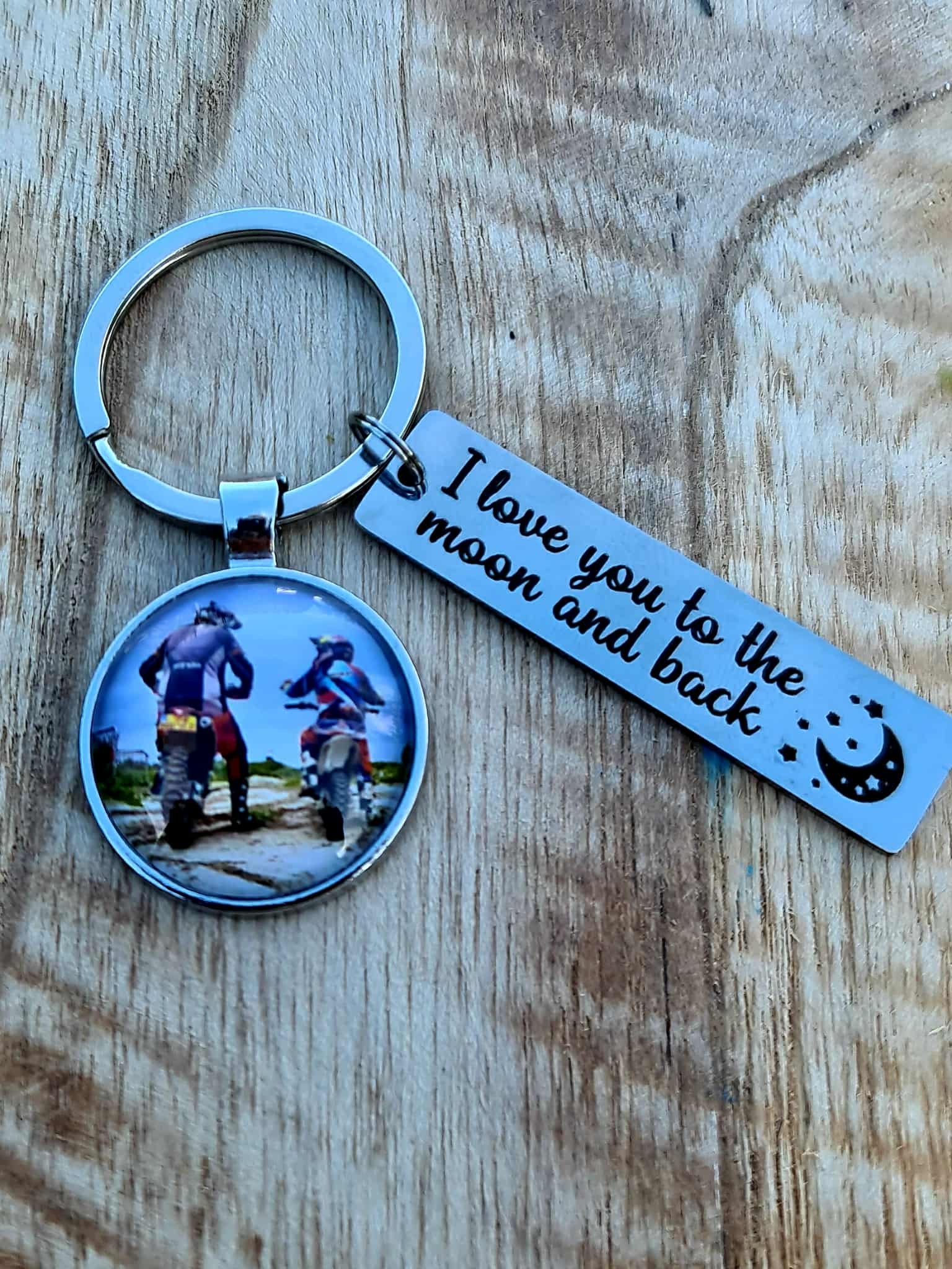 I love you to the moon and back sleutelhanger