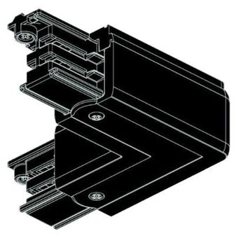 Global Nordic - 3 Fase Rail 4 wire Koppelstuk Hoek Zwart