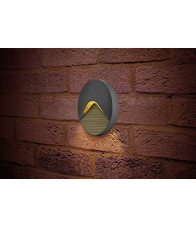 Led Buitenlamp Pathlux Rond Grijs, 2,2w, 90 Lumen, 3000K Warm Wit, IP65, 3 Jaar Garantie