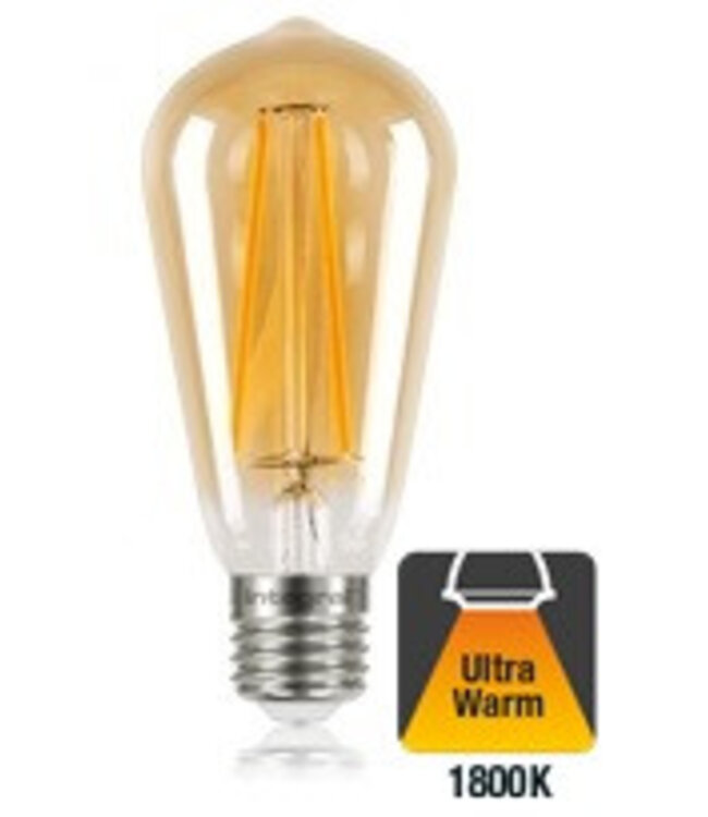 UITVERKOOP: E27 5w Filament ST64 lamp, 1800K Extra Flame, Dimbaar