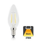 E14 2,8w Filament Peer, 250 Lumen, 2700K Warm Wit, 2 Jaar Garantie