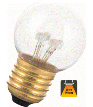 E27 0,7w Bol Lamp, 30 Lumen, Transparante Kap, 2000K Flame