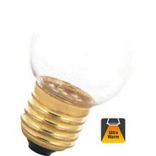 E27 1w Bol Lamp, 50 Lumen, Transparante Kap, 2000K Flame