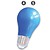 E27 LED Bollamp Blauw