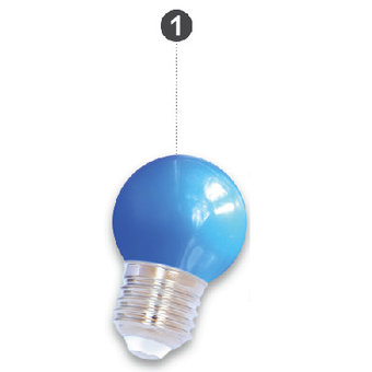 E27 LED Bollamp Blauw