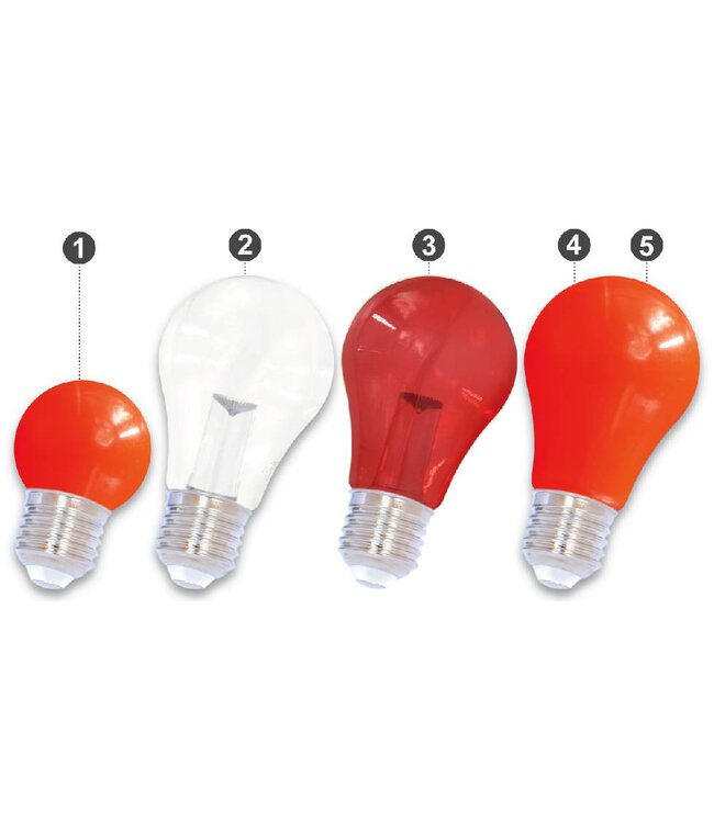 E27 LED Bollamp Rood