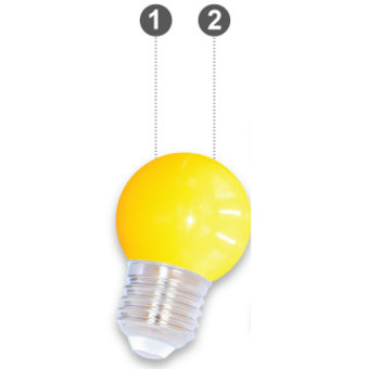 Ik wil niet Reclame kan niet zien E27 LED Bollamp Geel in diverse wattage en modellen - Ledlampaanbiedingen.nl