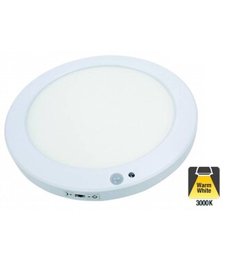 Led Inbouw/Opbouw Downlighter 10w/15w/18w, Ø220mm, 950-1450 Lumen, 3000K Warm Wit, IP20, Met bewegingssensor, 2 Jaar Garantie