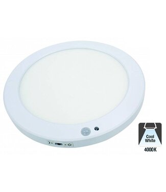 Led Inbouw / Opbouw Downlighter 10/15/18w, Ø220mm, 950-1450 Lumen, 4000K Neutraal Wit, IP20, Met bewegingssensor, 2 Jaar Garantie