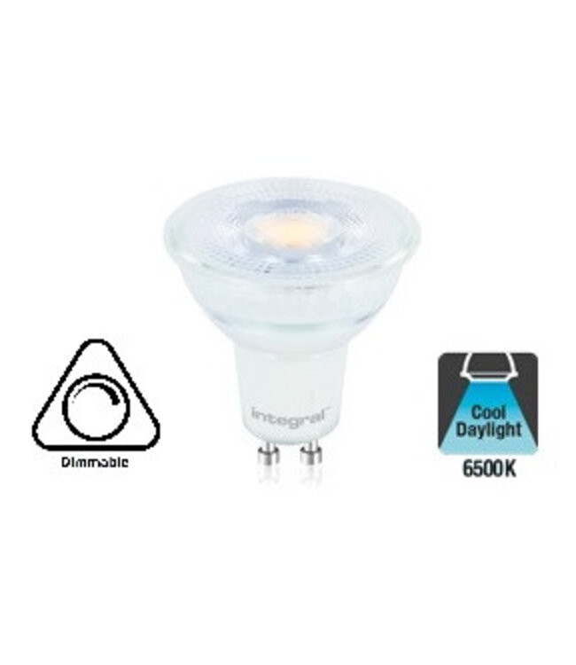 GU10 LED Spot 3,6w, 400 Lumen, 6500K Daglicht Wit, Glas, Dimbaar, Lichthoek: 36°,  2 Jaar Garantie