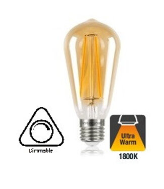 UITVERKOOP: E27 5w Filament ST64 lamp, 1800K Extra Flame, Dimbaar