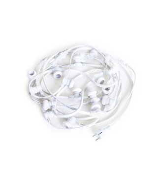 Prikkabelsnoer 10 meter met Stekker, WIT,  Incl. Fittingen, IP44