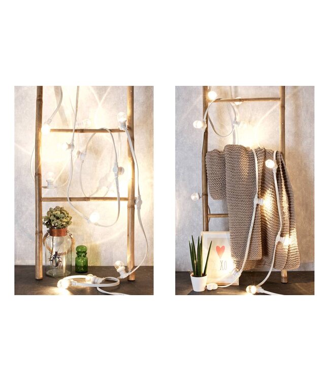 Prikkabelsnoer 25 meter met Stekker, WIT, Incl. Fittingen, IP44