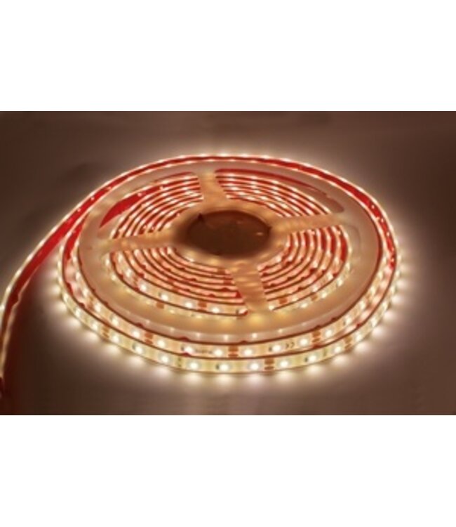 UITVERKOOP - Led Strip ROL 5 meter 3528SMD, 6w/m, 60 led/m, 400Lm/m, 4000K Neutraal wit, 12v, CRI90, IP67, 10mm