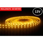 Led Strip ROL 50 meter 3528SMD, 6w/m, 60 led/m, 425Lm/m, 3000K Warm wit, 12v, IP33, 8mm, 3 Jaar garantie