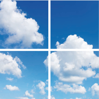 Fotoprint afbeelding Wolken 120x120cm voor 4x 60x60cm led paneel