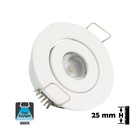 Inbouw LED Spot 1w, 80 Lumen, 5000K, Kantelbaar, Gatmaat 45mm, Wit, IP20, 2 Jaar Garantie