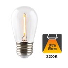 E27 1w Filament Bol Lamp, 40 Lumen, Transparante Kap, 2200K Flame