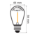 E27 1w Filament Bol Lamp, 35 Lumen, Transparante Kap, 2700K Warm Wit
