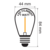 E27 1w Filament Bol Lamp, 50 Lumen, Transparante Kap, 2700K Warm Wit