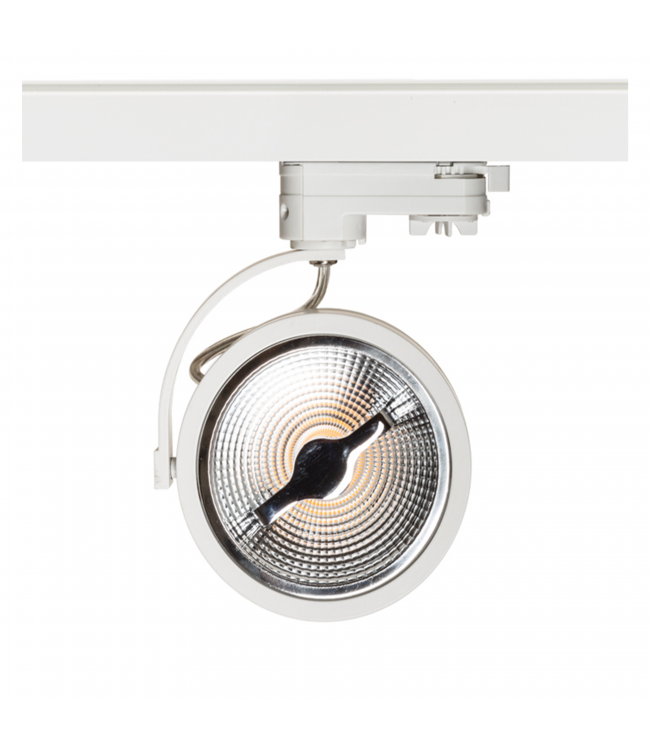3 Fase Rail Spot AR111, 15w, 800 Lumen, 3000K Warm Wit, Dimbaar, Wit Armatuur, 3 Jaar Garantie