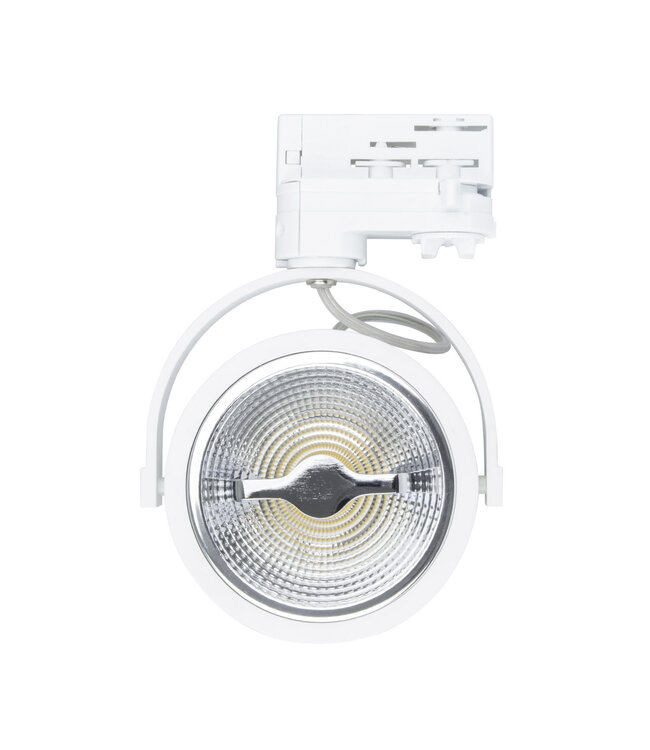 3 Fase Rail Spot AR111, 15w, 800 Lumen, 3000K Warm Wit, Dimbaar, Wit Armatuur, 3 Jaar Garantie