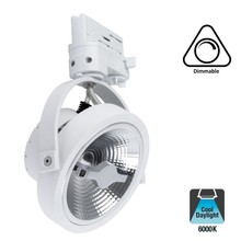 3 Fase Rail Spot AR111, 15w, 800 Lumen, 6000K Daglicht Wit, Dimbaar, Wit Armatuur, 3 Jaar Garantie