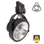 3 Fase Rail Spot AR111, 15w, 800 Lumen, 3000K Warm Wit, Dimbaar, Zwart Armatuur, 3 Jaar Garantie