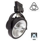 3 Fase Rail Spot AR111, 15w, 800 Lumen, 4000K Neutraal Wit, Dimbaar, Zwart Armatuur, 3 Jaar Garantie