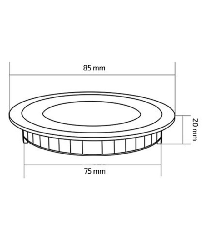 UITVERKOOP: LED Downlighter Slim 3w, 230 Lumen, Wit, Aluminium Body, Gatmaat Φ75mm