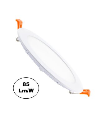 UITVERKOOP: LED Downlighter Slim 9w, 700 Lumen, Wit, Aluminium Body, Gatmaat Φ135mm