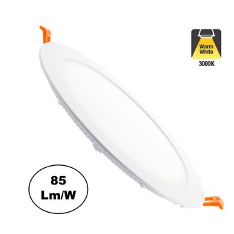 UITVERKOOP: LED Downlighter Slim 15w, 1200 Lumen, Wit, Aluminium Body, Gatmaat Φ185mm,