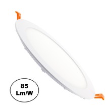 UITVERKOOP: LED Downlighter Slim 15w, 1200 Lumen, Wit, Aluminium Body, Gatmaat Φ185mm,