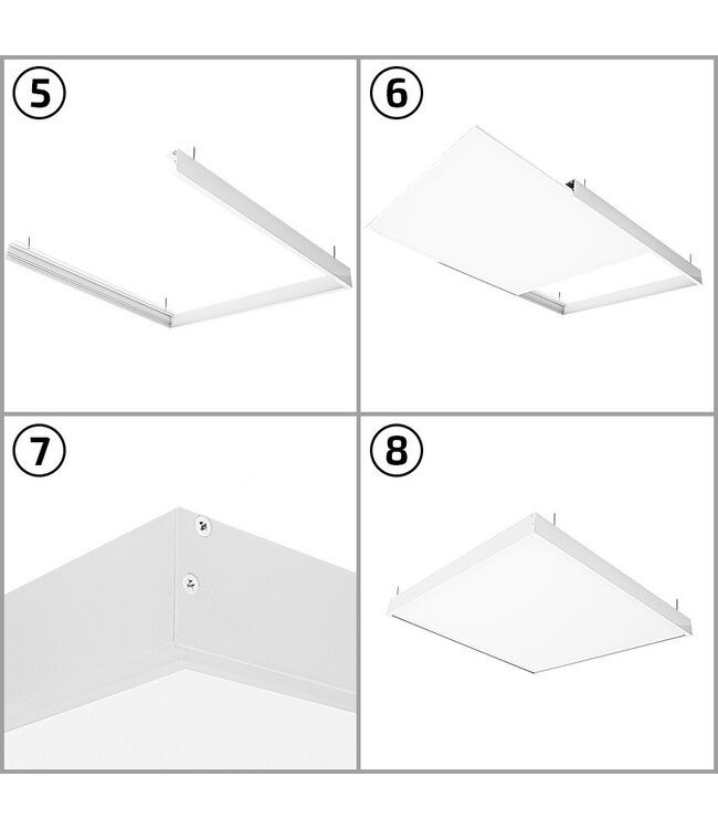 Opbouwframe voor 30x60cm Led Panelen, Wit