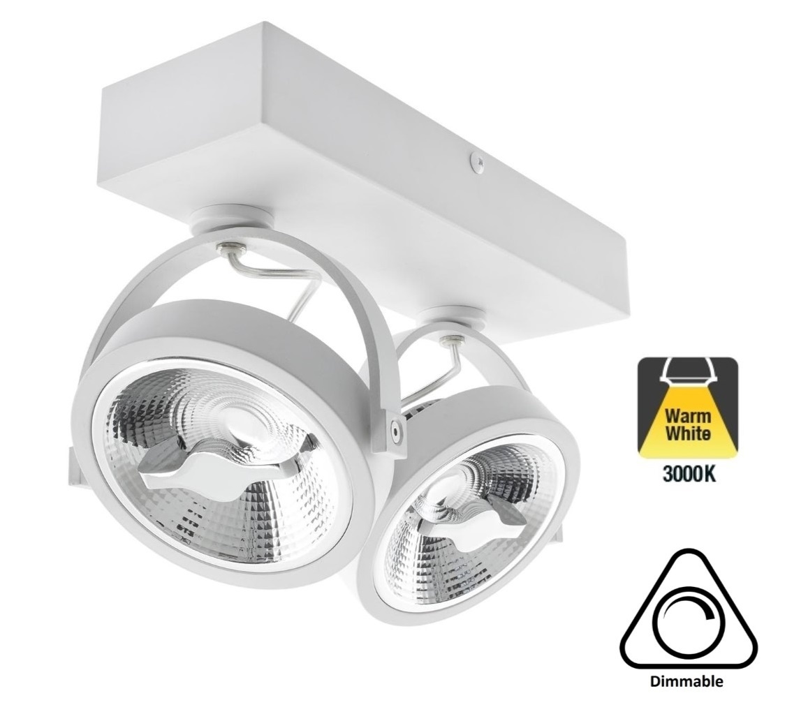 passage vergeten krijgen Opbouw AR111 LED armatuur met 2x AR111 Spot - 1600 Lumen - 3000K -  Ledlampaanbiedingen.nl