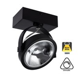 Opbouw LED Spot AR111, 15w, 800 Lumen, 3000K Warm Wit, Dimbaar, Zwart Armatuur, 3 Jaar Garantie