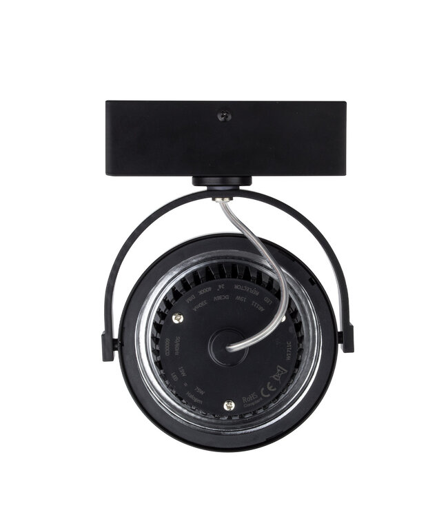 Opbouw LED Spot AR111, 15w, 800 Lumen, 3000K Warm Wit, Dimbaar, Zwart Armatuur, 3 Jaar Garantie
