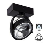 Opbouw LED Spot AR111, 15w, 800 Lumen, 4000K Neutraal Wit, Dimbaar, Zwart Armatuur, 3 Jaar Garantie