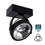 Opbouw LED Spot AR111, 15w, 800 Lumen, 6000K Daglicht Wit, Dimbaar, Zwart Armatuur, 3 Jaar Garantie