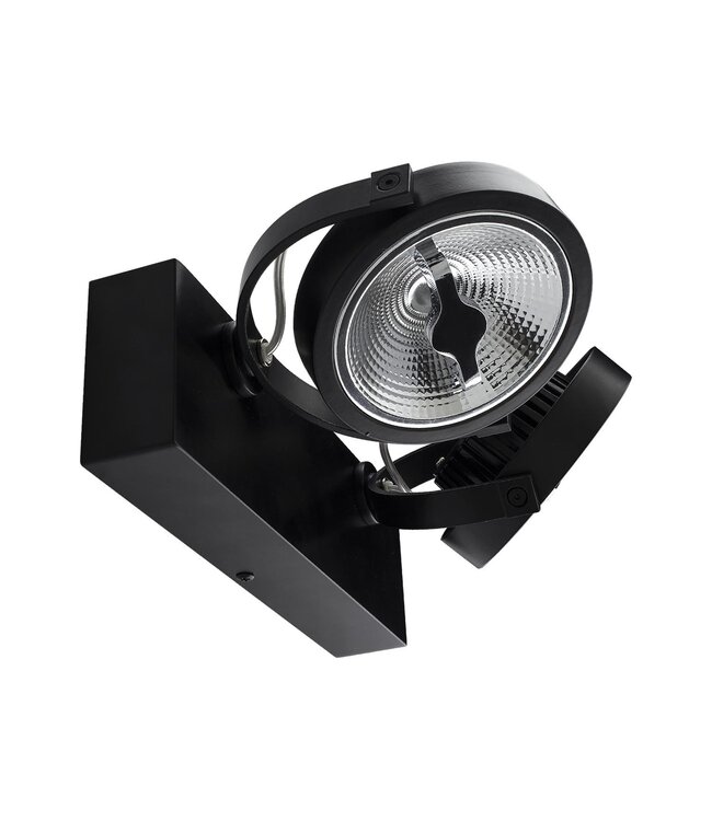 Opbouw LED Spot 2x AR111, 30w, 1600 Lumen, 3000K Warm Wit, Dimbaar, Zwart Armatuur, 3 Jaar Garantie